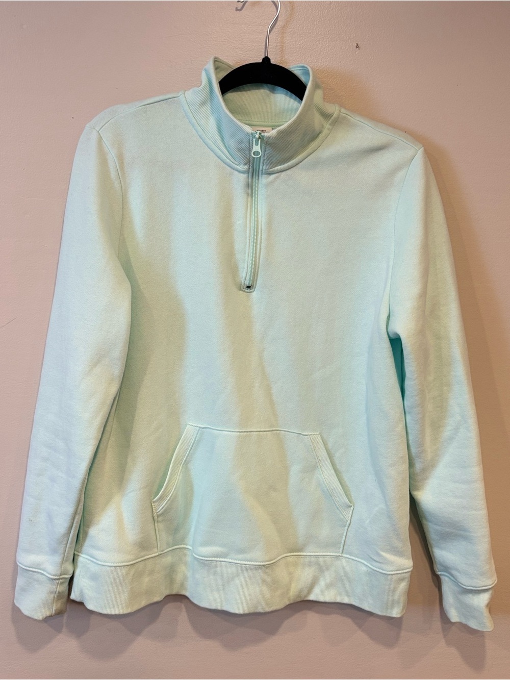 Amazon Essentials Mint Green Quarter-Zip Fleece Sweatshirt Women's Large